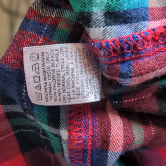 Victoria's Secret, Button down, Red/Green/Navy Plaid Night Shirt, Sz. Small, 33" - Picture 9 of 10